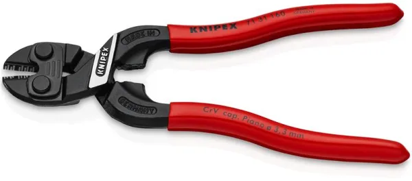 Knipex KNIPEX CoBolt® S Kompakt boltekutter med utsparing i skjæret svart atramentert, belagt med plast 160 mm