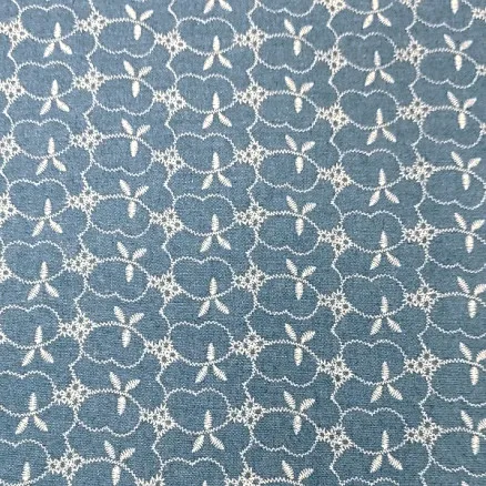 Denim Stoff 145cm 51 Blomst - 50cm