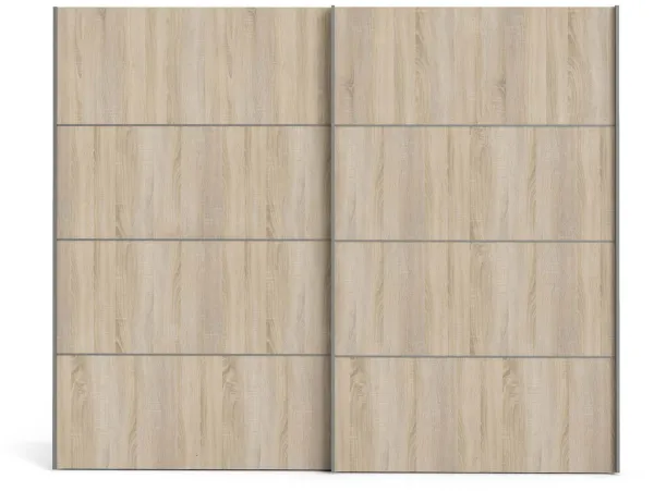 TVILUM Verona skyvedørsskap - eik/hvit tre, 2 skyvedører, bred