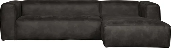 Bean, Hjørnesofa høyrevendt, svart, H73x175x305 cm, lær