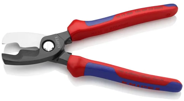 Knipex kabelsaks med dobbeltskjær, bruneret, med flerkomponentshåndtak 200 mm