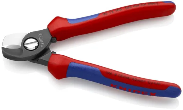 Knipex kabelsaks, brunert, med flerkomponentshåndtak 165 mm