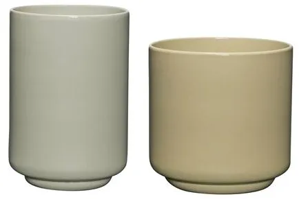 Hübsch Deux Potte Sett med 2 Lysegrønn/Sand