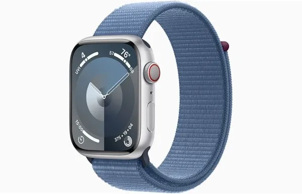 Apple Watch Series 9 GPS + Cellular 45mm - Sølv aluminiumskasse med vinterblå sportssløyfe